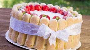 Šarlota torta sa pudingom od jagoda