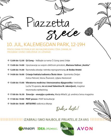 Sensa Piazzette sreće na Kalemegdanu za vikend