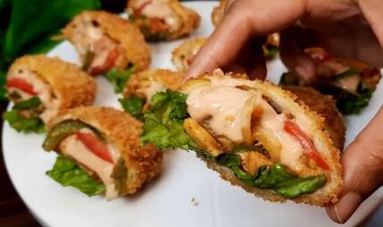 Pohovani hleb punjen piletinom