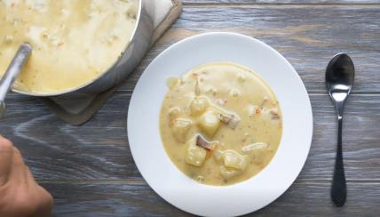 kremasta čorba od krompira sa slaninom