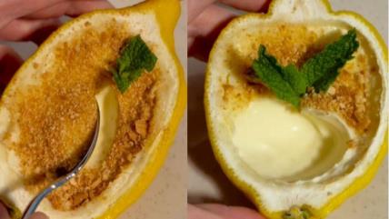 Krem od limuna i limete u kori limuna, ledeni desert koji osvaja na prvi pogled