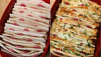 Tortilja lepeza sa jajima i čajnom kobasicom