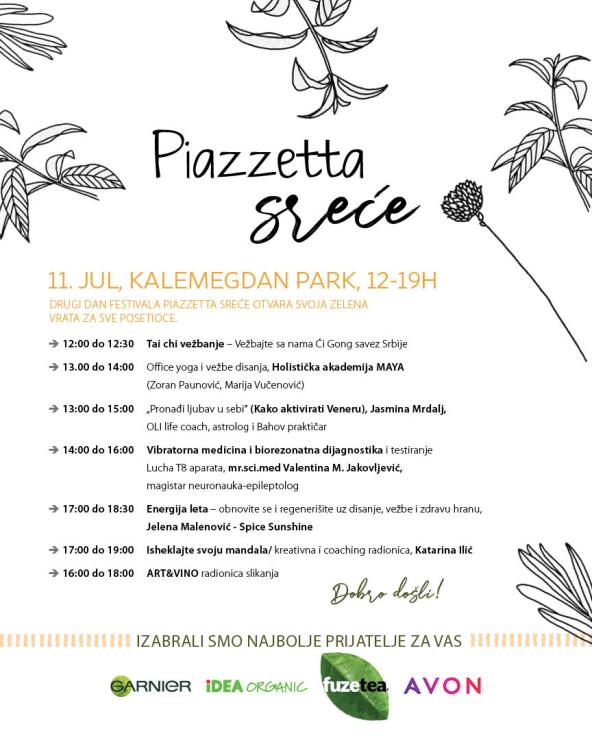 Sensa Piazzette sreće na Kalemegdanu za vikend
