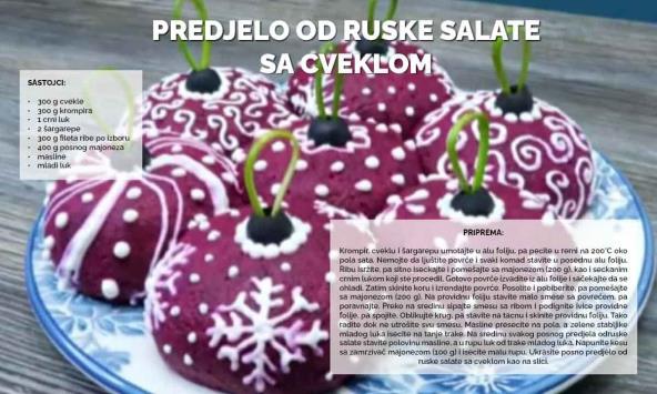 Predjelo od ruske salate sa cveklom