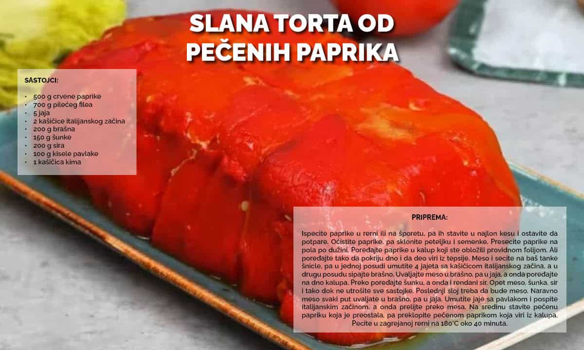 Slana torta sa pečenim paprikama